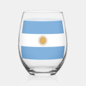 アルゼンチンの国旗のワイングラス ステムなしワイングラス (正面)