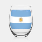 アルゼンチンの国旗のワイングラス ステムなしワイングラス (裏面)