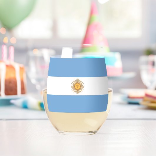 アルゼンチンの国旗のワイングラス ステムなしワイングラス (インサイチュ (バースデー))