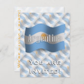 アルゼンチンの国旗を振る 招待状 (正面/裏面)