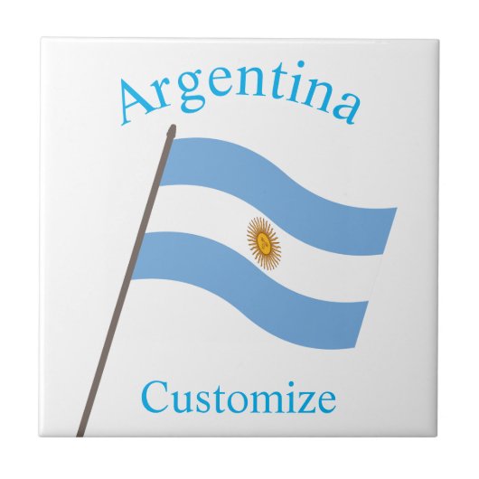 アルゼンチンの国旗サンダーカーヴ タイル (正面)