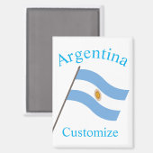 アルゼンチンの国旗サンダーカーヴ マグネット (正面/裏面)