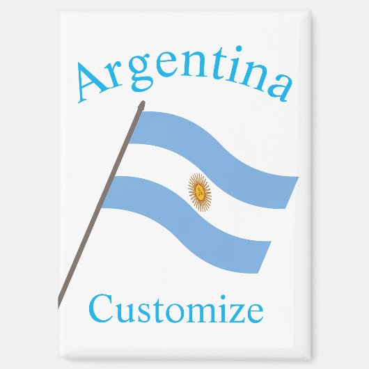 アルゼンチンの国旗サンダーカーヴ マグネット (正面)