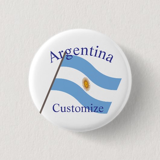 アルゼンチンの国旗サンダーカーヴ 缶バッジ (正面)