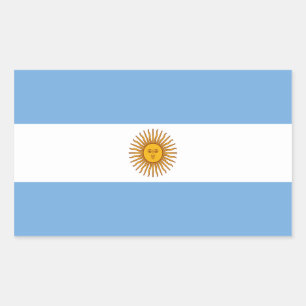 アルゼンチンの国旗ステッカー 長方形シール