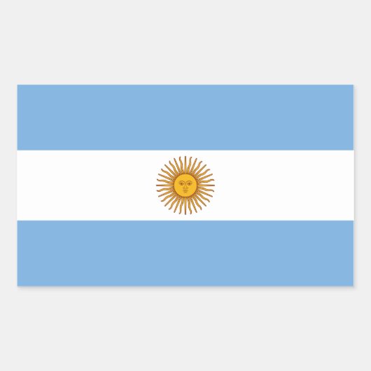 アルゼンチンの国旗ステッカー 長方形シール (正面)