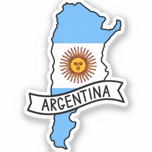 アルゼンチンの国旗地図 愛国心 アルゼンチンの誇り 世界 シール (正面)