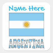 アルゼンチンの国旗 スクエアラベル スクエアシール (正面)