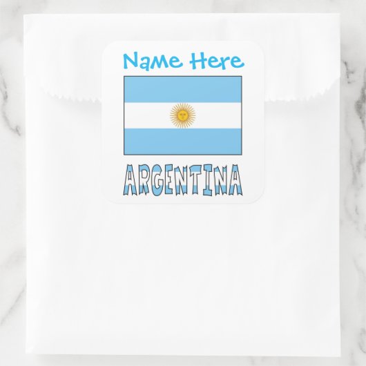 アルゼンチンの国旗 スクエアラベル スクエアシール (バッグ)