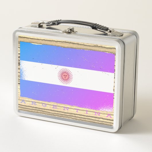 アルゼンチンの国旗 メタルランチボックス (正面)