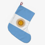 アルゼンチンの国旗 ラージクリスマスストッキング (正面 (吊り時))