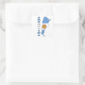 アルゼンチンの地図における国旗 スクエアシール (バッグ)