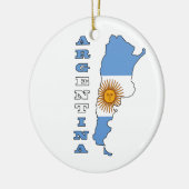 アルゼンチンの地図の旗 セラミックオーナメント (左)