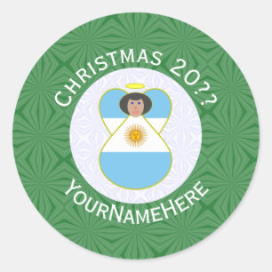 アルゼンチンの天使クリスマスフラグカスタマイズ ラウンドシール