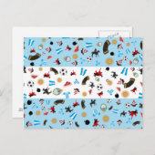 アルゼンチンの旗と有名なアイコン ポストカード (正面/裏面)