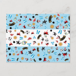 アルゼンチンの旗と有名なアイコン ポストカード