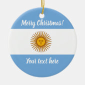 アルゼンチンの旗のクリスマスツリーの写真のオーナメント セラミックオーナメント (正面)