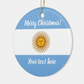 アルゼンチンの旗のクリスマスツリーの写真のオーナメント セラミックオーナメント (左)