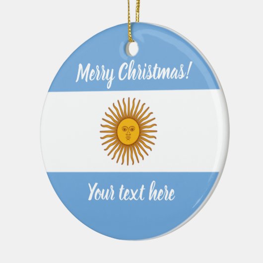 アルゼンチンの旗のクリスマスツリーの写真のオーナメント セラミックオーナメント (左)