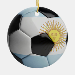アルゼンチンの旗のサッカーボール セラミックオーナメント
