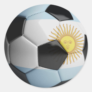 アルゼンチンの旗のサッカーボール ラウンドシール