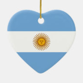 アルゼンチンの旗のハートのオーナメント セラミックオーナメント (裏面)