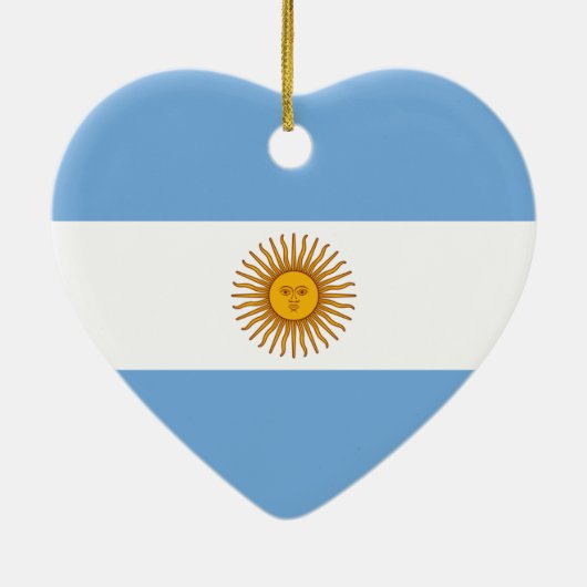 アルゼンチンの旗のハートのオーナメント セラミックオーナメント (裏面)