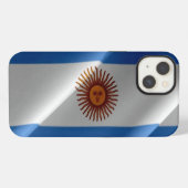 アルゼンチンの旗を振る iPhoneケース (裏面横)
