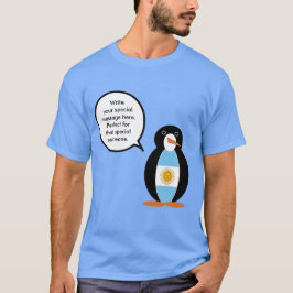 アルゼンチンの旗を着たペンギンの女性 メンズ Tシャツ