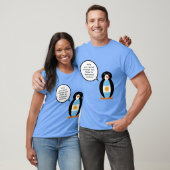 アルゼンチンの旗を着たペンギンの女性 メンズ Tシャツ (ユニセックス)
