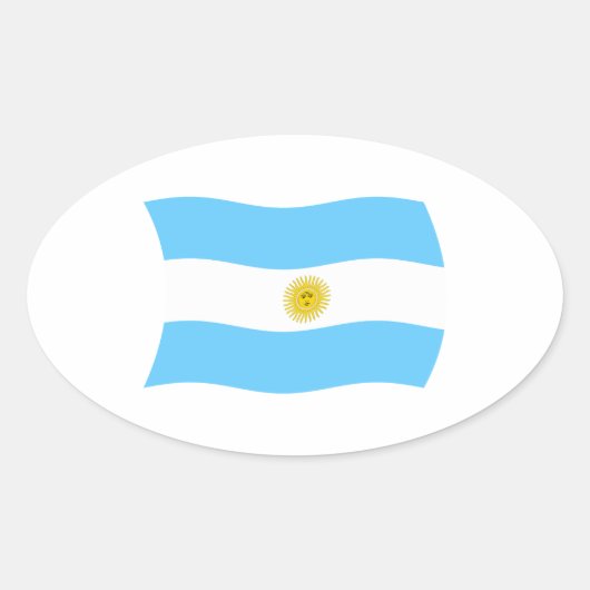 アルゼンチンの旗ステッカー 楕円形シール (正面)
