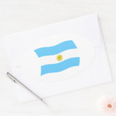 アルゼンチンの旗ステッカー 楕円形シール (封筒)