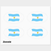 アルゼンチンの旗ステッカー 楕円形シール (シート)