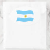 アルゼンチンの旗ステッカー 楕円形シール (バッグ)