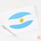 アルゼンチンの旗ステッカー 楕円形シール (封筒)