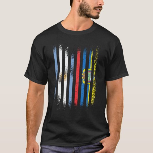 アルゼンチンの旗 エクアドル産 国旗 ストライプ Tシャツ (正面)