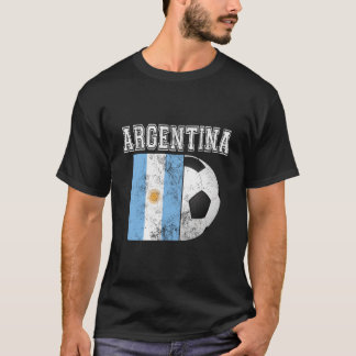 アルゼンチンの旗 サッカー フットボール Tシャツ