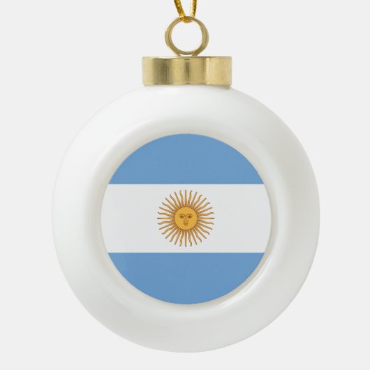 アルゼンチンの旗 セラミックボールオーナメント (正面)