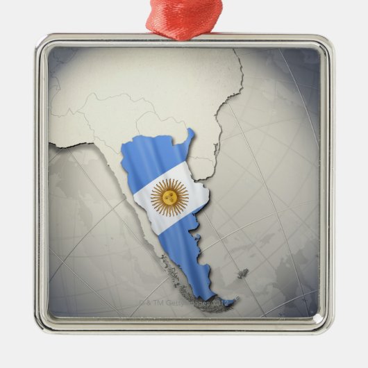 アルゼンチンの旗 メタルオーナメント (正面)