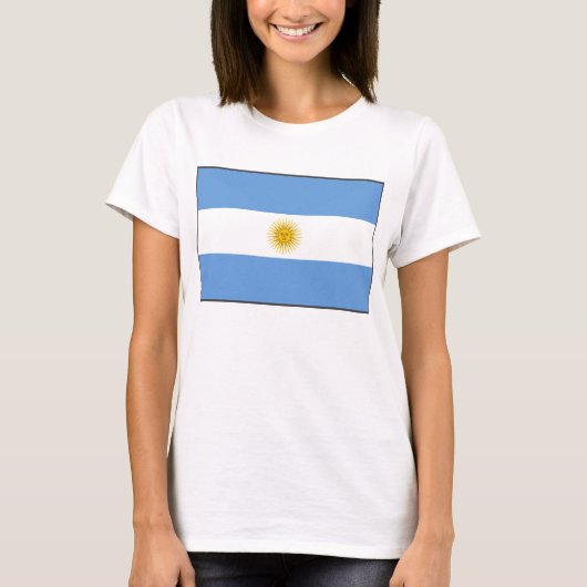 アルゼンチンの旗Xの地図のTシャツ Tシャツ (正面)