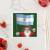 アルゼンチンの看板を持つサンタクロース スタンダードカクテルナプキン (インサイチュ)
