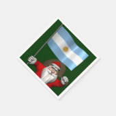 アルゼンチンの看板を持つサンタクロース スタンダードカクテルナプキン (角)