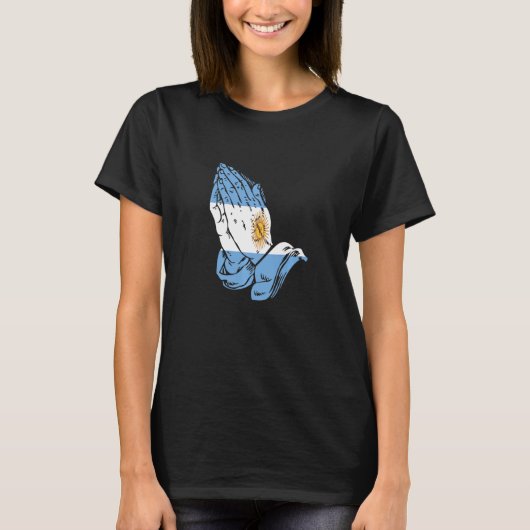 アルゼンチンの祈りの手旗アルゼンチンのカミサ Tシャツ (正面)