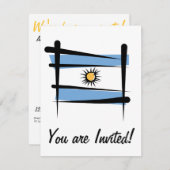 アルゼンチンの筆ブラシの旗 招待状 (正面/裏面)