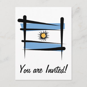 アルゼンチンの筆ブラシの旗 招待状