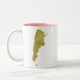 アルゼンチンの金めっきされた地図-アルゼンチンDorada ツートーンマグカップ