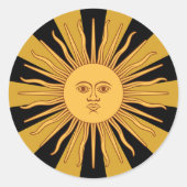 アルゼンチンの黄金の太陽、ソル・デ・マヨ ラウンドシール (正面)