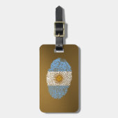 アルゼンチンのtouchの指紋の旗 ラゲッジタグ (正面縦)