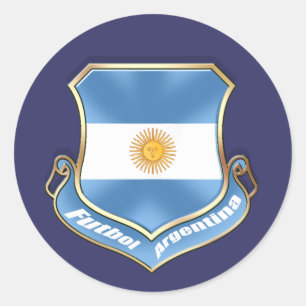 アルゼンチンはサッカーのfutbolの盾の紋章のバッジに送風します ラウンドシール