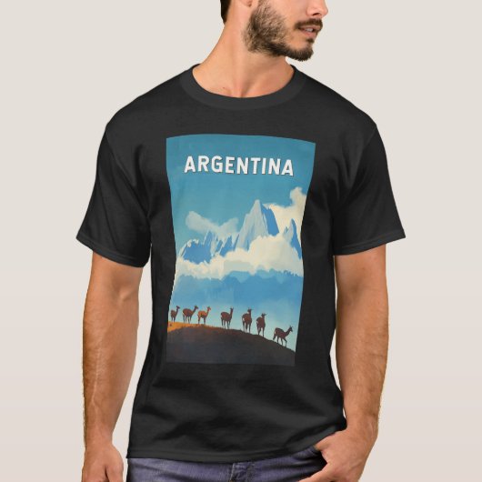 アルゼンチンイラストレーショントラベルアートヴィンテージ Tシャツ (正面)